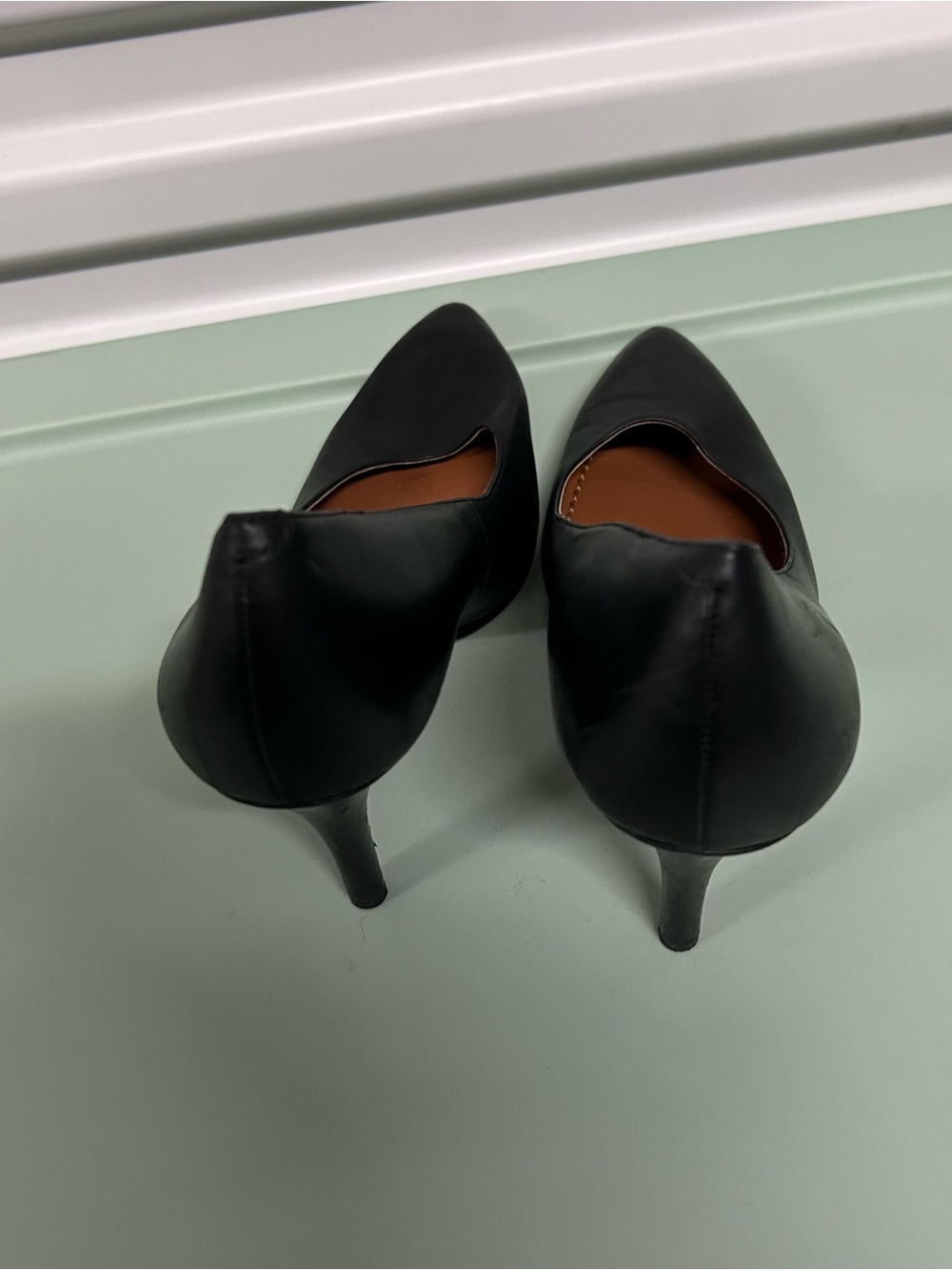 Coach Black Leather Pointed Toe Pumps - Picture 5 of 16
